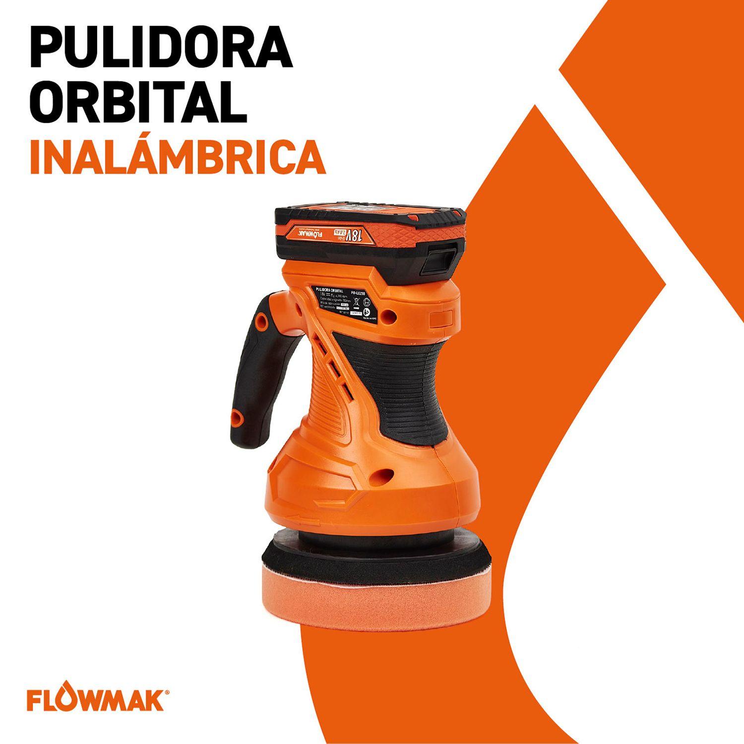 Pulidora Orbital  6"con Batería 18V 2Ah y Cargador Flowmak-2