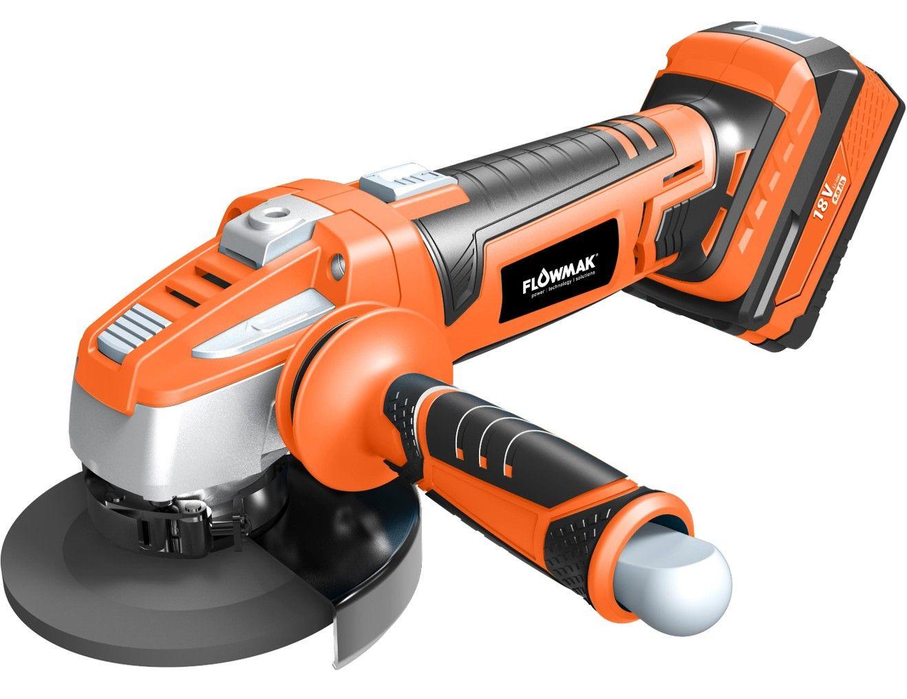 Esmeril Angular 4,5puLG (115mm)18v Con Batería Marca Flowmak-4