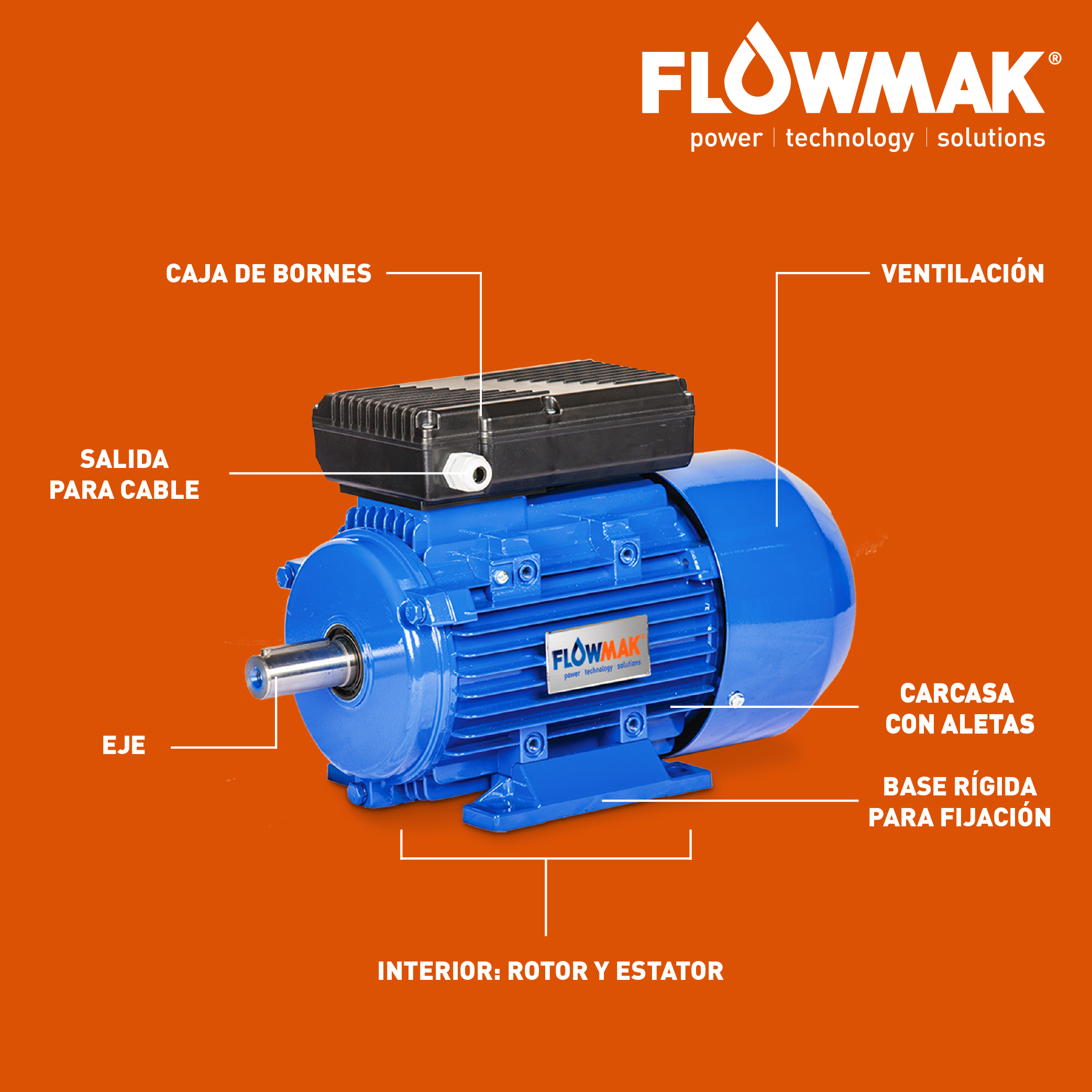 Motor Eléctrico 3 Hp 2820 Rpm 2 Polos 220v Flowmak-2