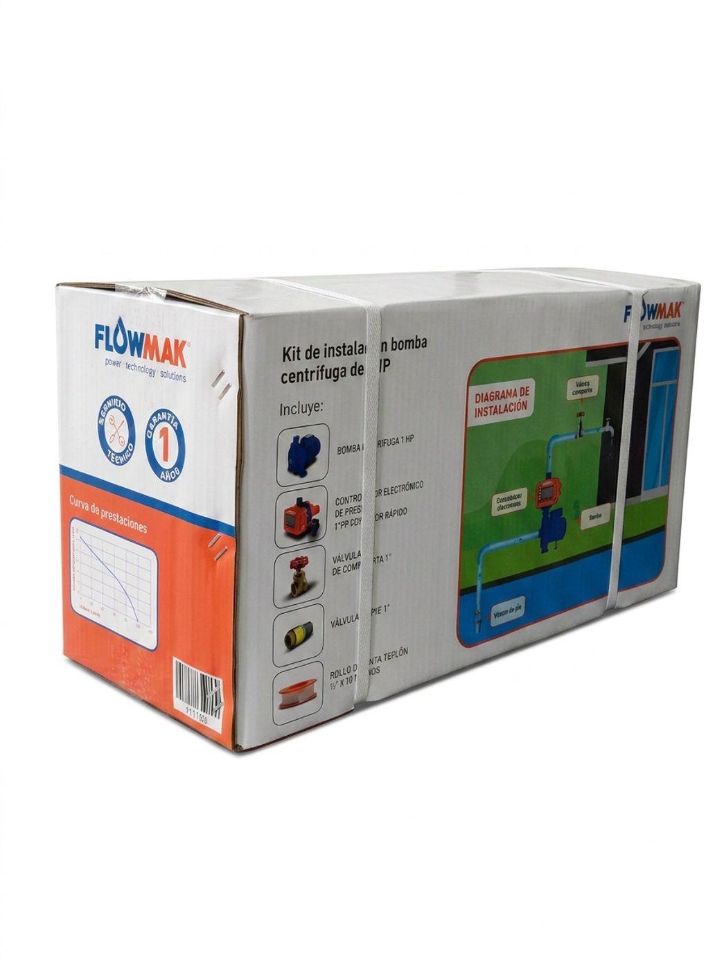 Kit Bomba Centrifuga 1HP 220V y Controlador Flowmak-2