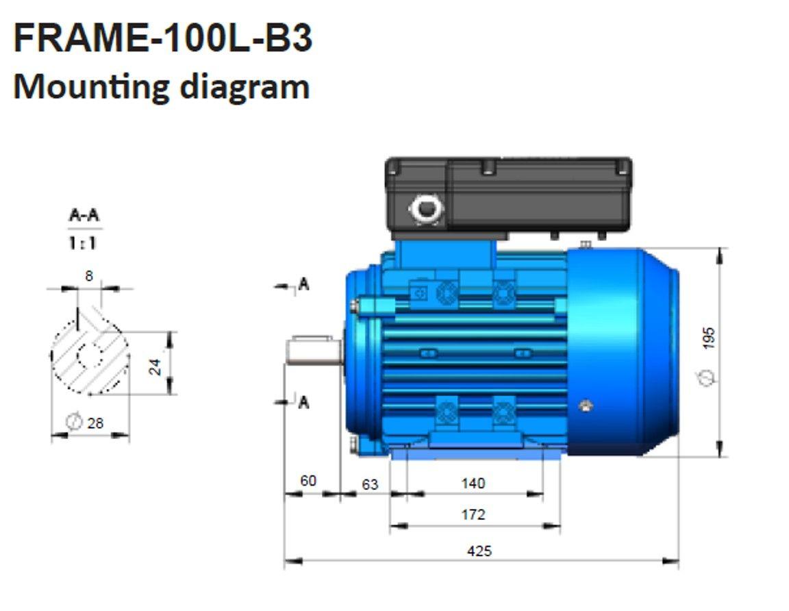 Motor Eléctrico 4HP 2800 Rpm 2 Polos 220v Flowmak-2