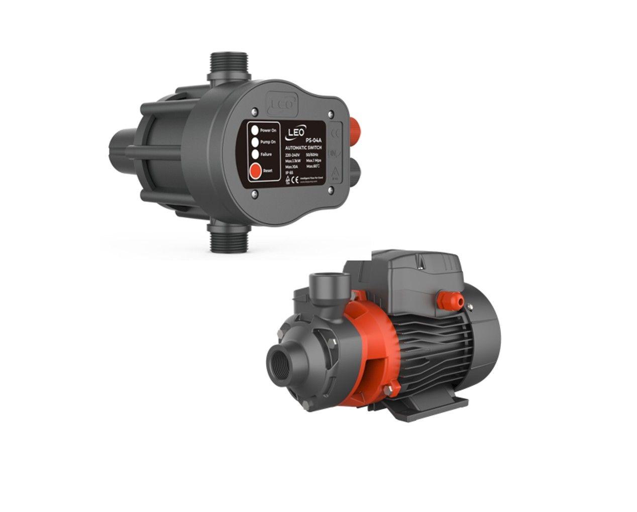 Bomba periférica APm37 0,5Hp 220V Leo y Controlador electrónico PS04-0