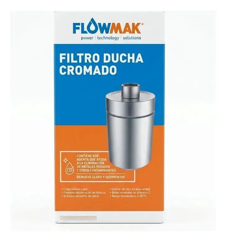 Purificador Filtro  Agua Para Ducha Cromado Premium Flowmak-2