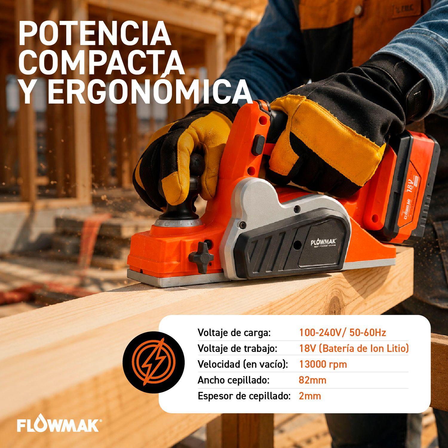 Cepilladora Inalámbrica Con Bateria Flowmak-1