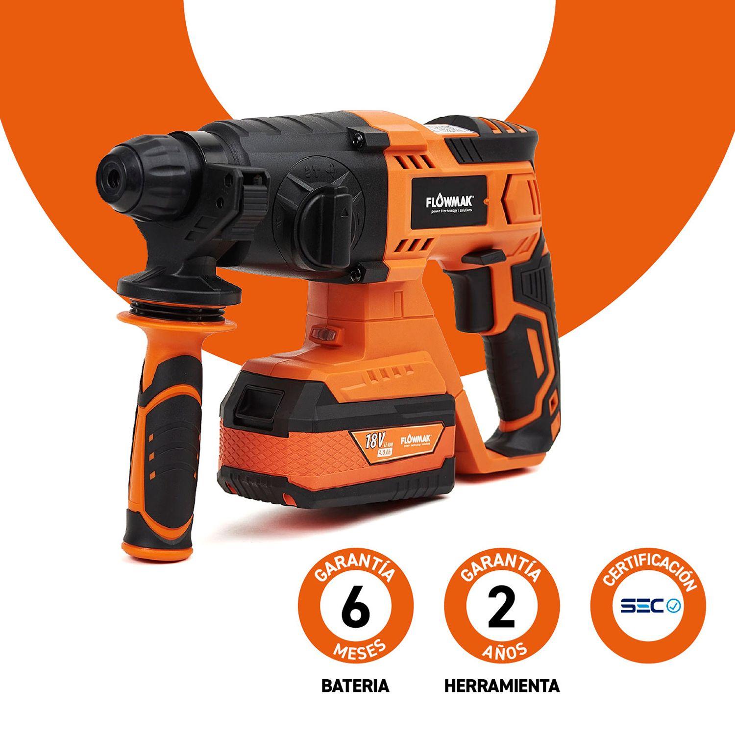 Taladro Rotomartillo Inalámbrico 18V + Bateria y Cargador-2