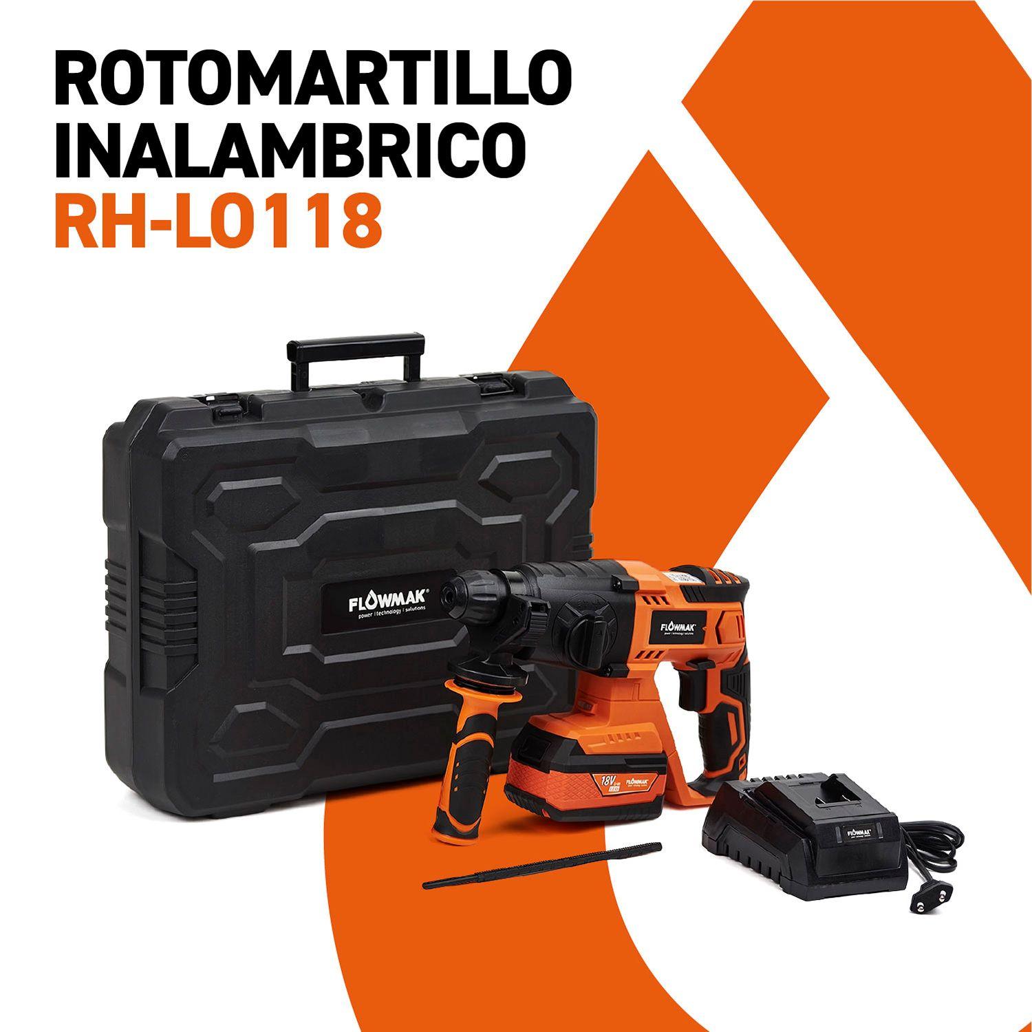 Taladro Rotomartillo Inalámbrico 18V + Bateria y Cargador-3
