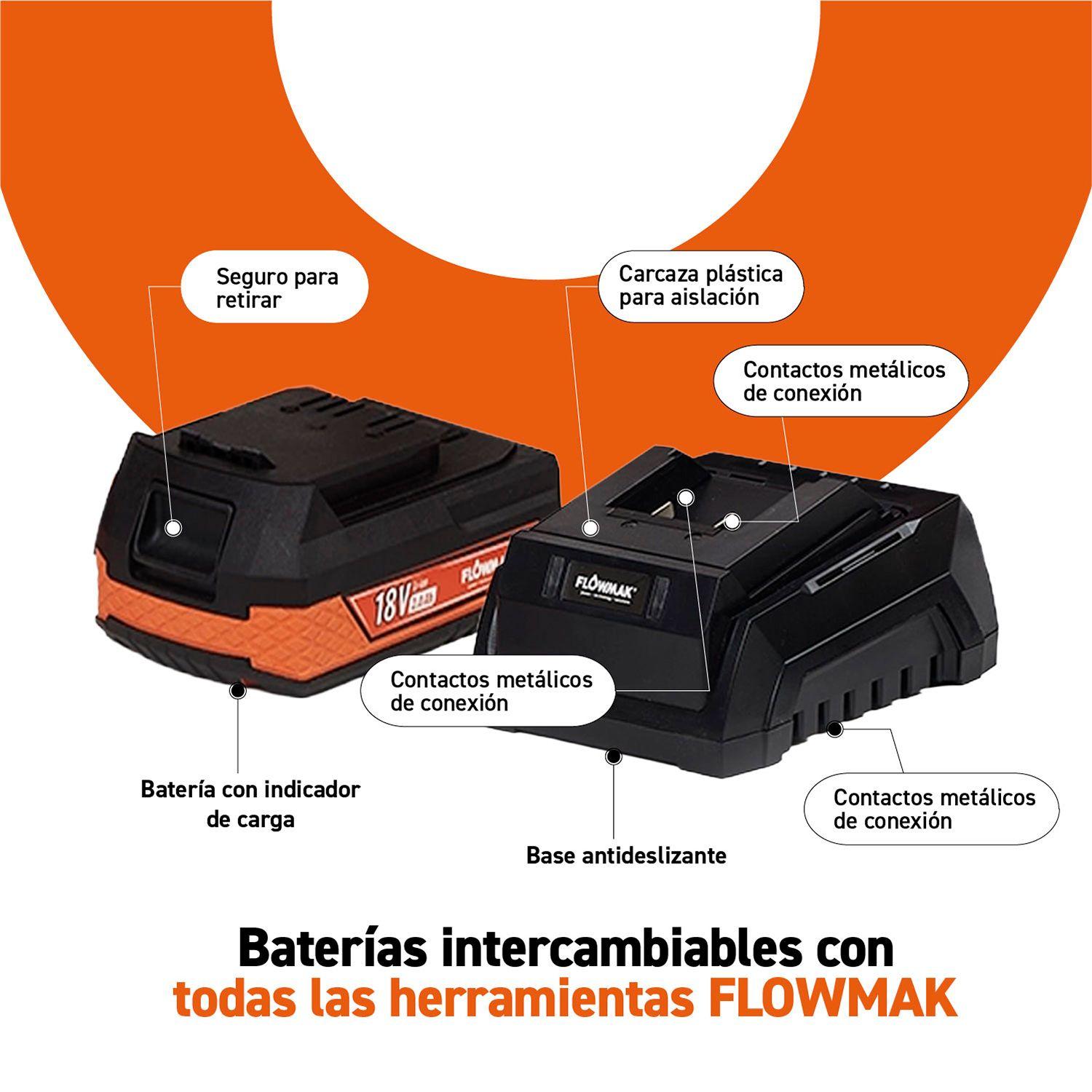 Taladro Rotomartillo Inalámbrico 18V + Bateria y Cargador-7