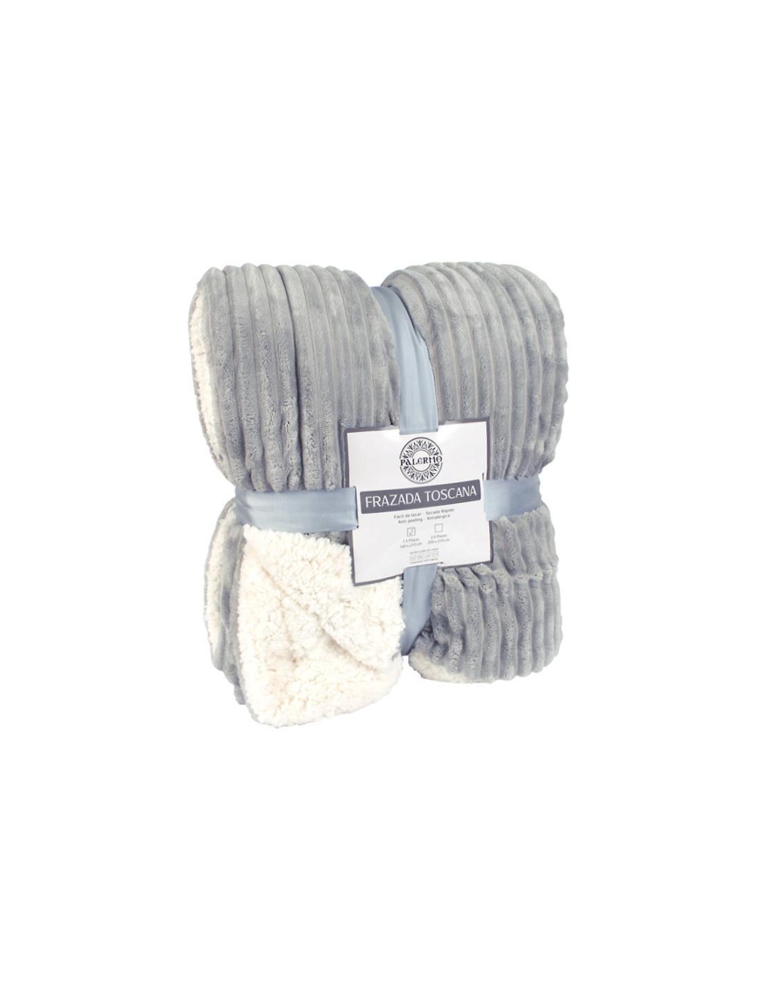 Frazada color gris 1,5 plazas Toscana-0