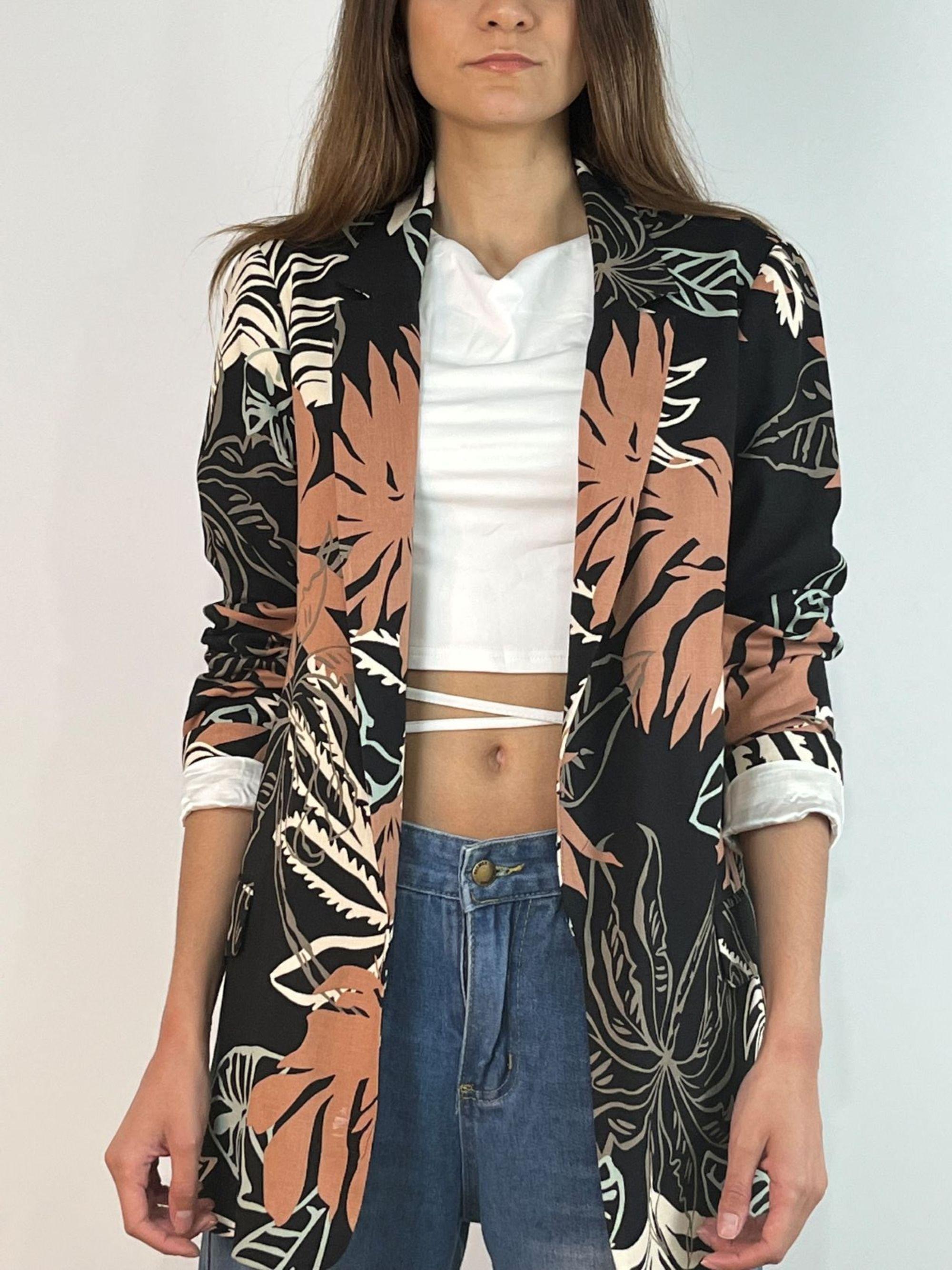 BLAZER RECTO ESTAMPADO -0