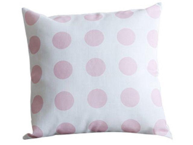 Cojín de lino con lunares rosado-0