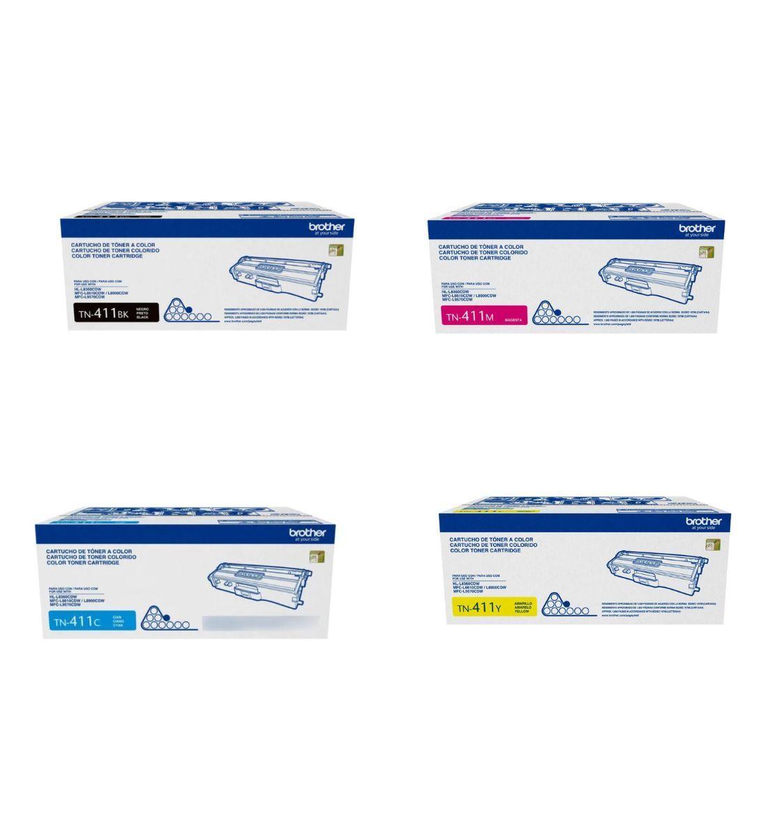 Pack Tóner Brother TN-411 4 Colores TN411-0