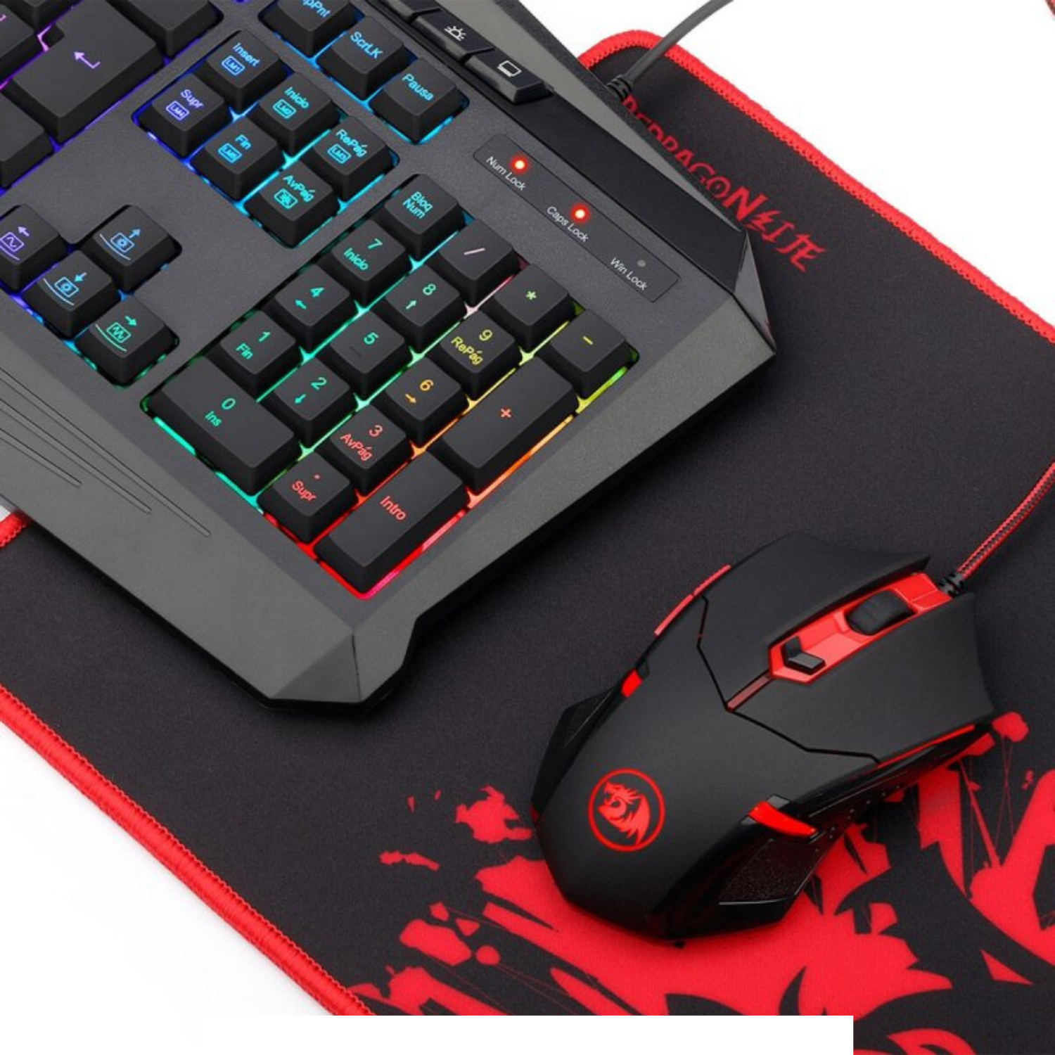 Kit Gamer Redragon 4 en 1 Mouse + Teclado + Audifonos + MousePad-2
