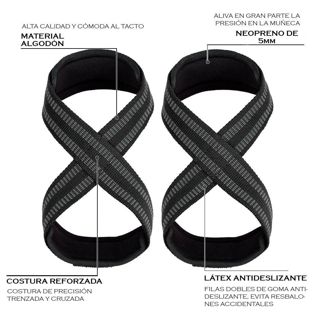 Par Straps deportivo levantamiento pesas en 8 Dory Infinito Negro-4