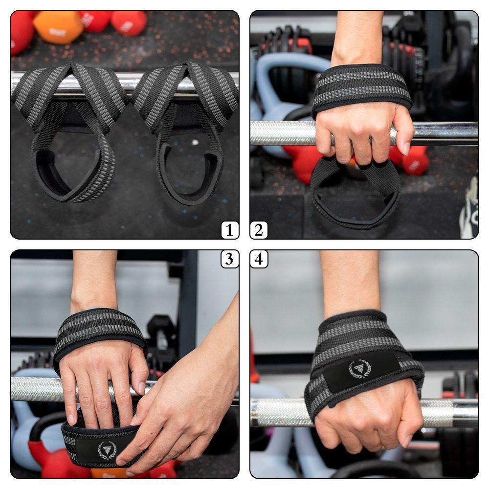 Par Straps deportivo levantamiento pesas en 8 Dory Infinito Negro-5