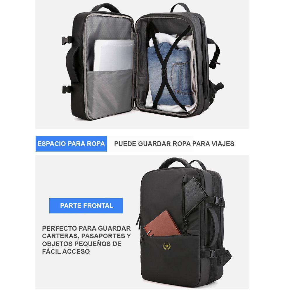 Mochila viaje expandible 39L Metis ELITE Negra-4