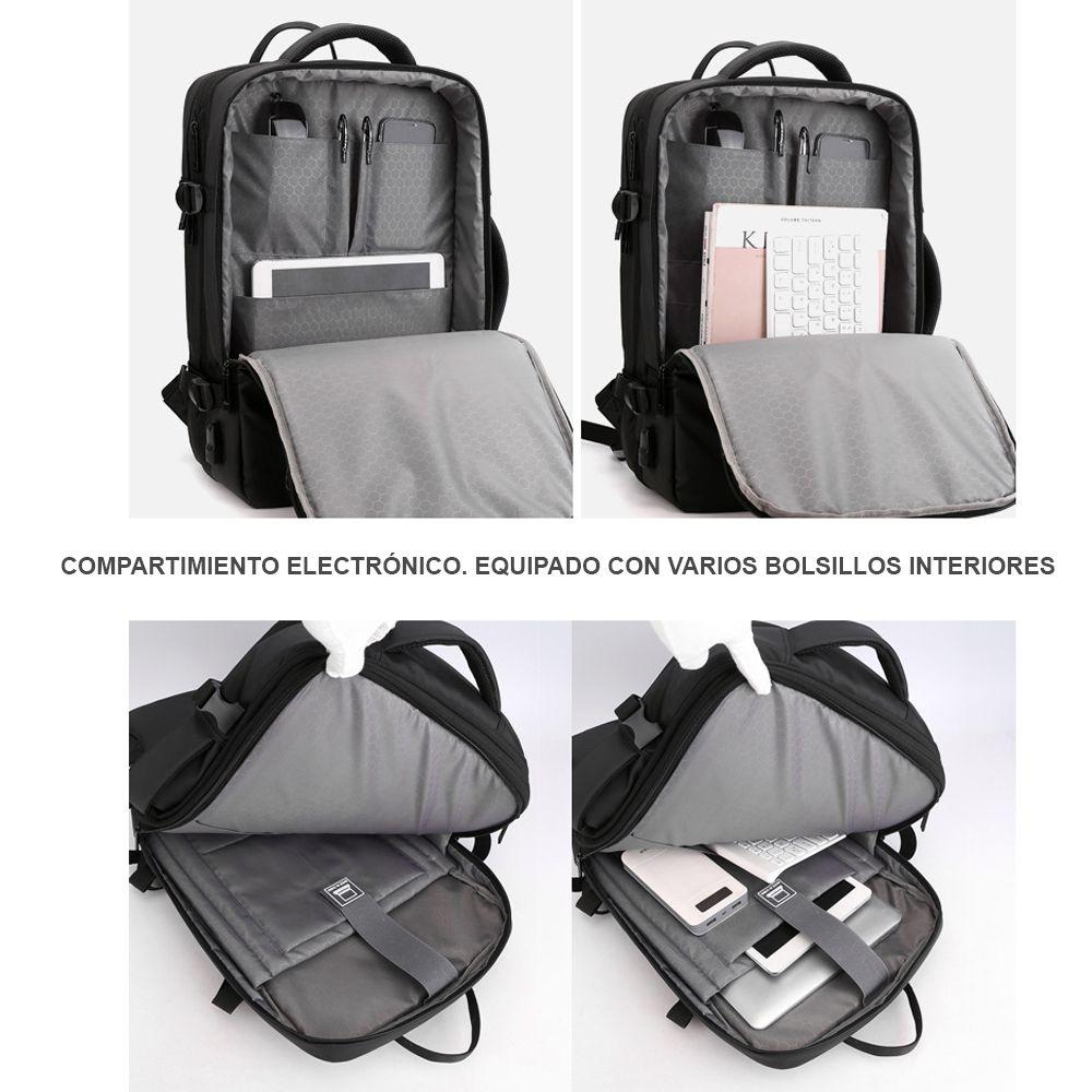 Mochila viaje expandible 39L Metis ELITE Negra-6