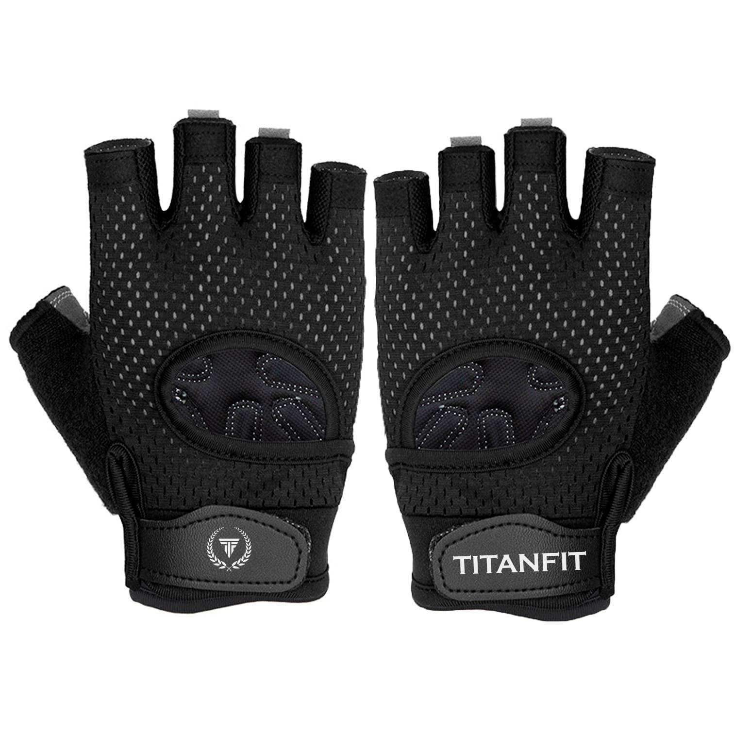 Guantes Gimnasio Entrenamiento Antideslizantes Titanfit Xiphos Negro-0