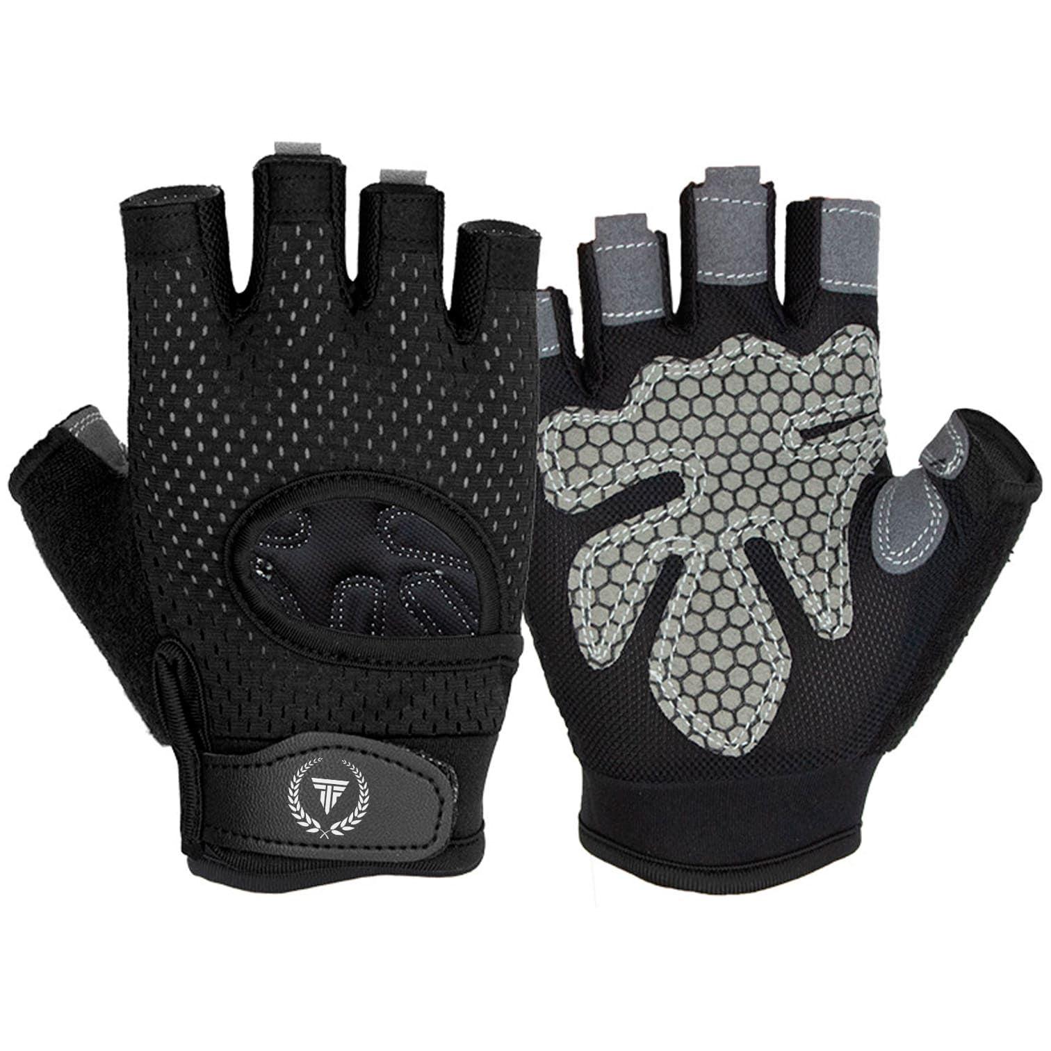 Guantes Gimnasio Entrenamiento Antideslizantes Titanfit Xiphos Negro-2