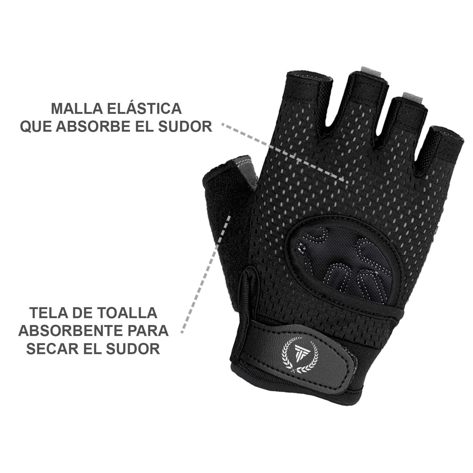 Guantes Gimnasio Entrenamiento Antideslizantes Titanfit Xiphos Negro-4