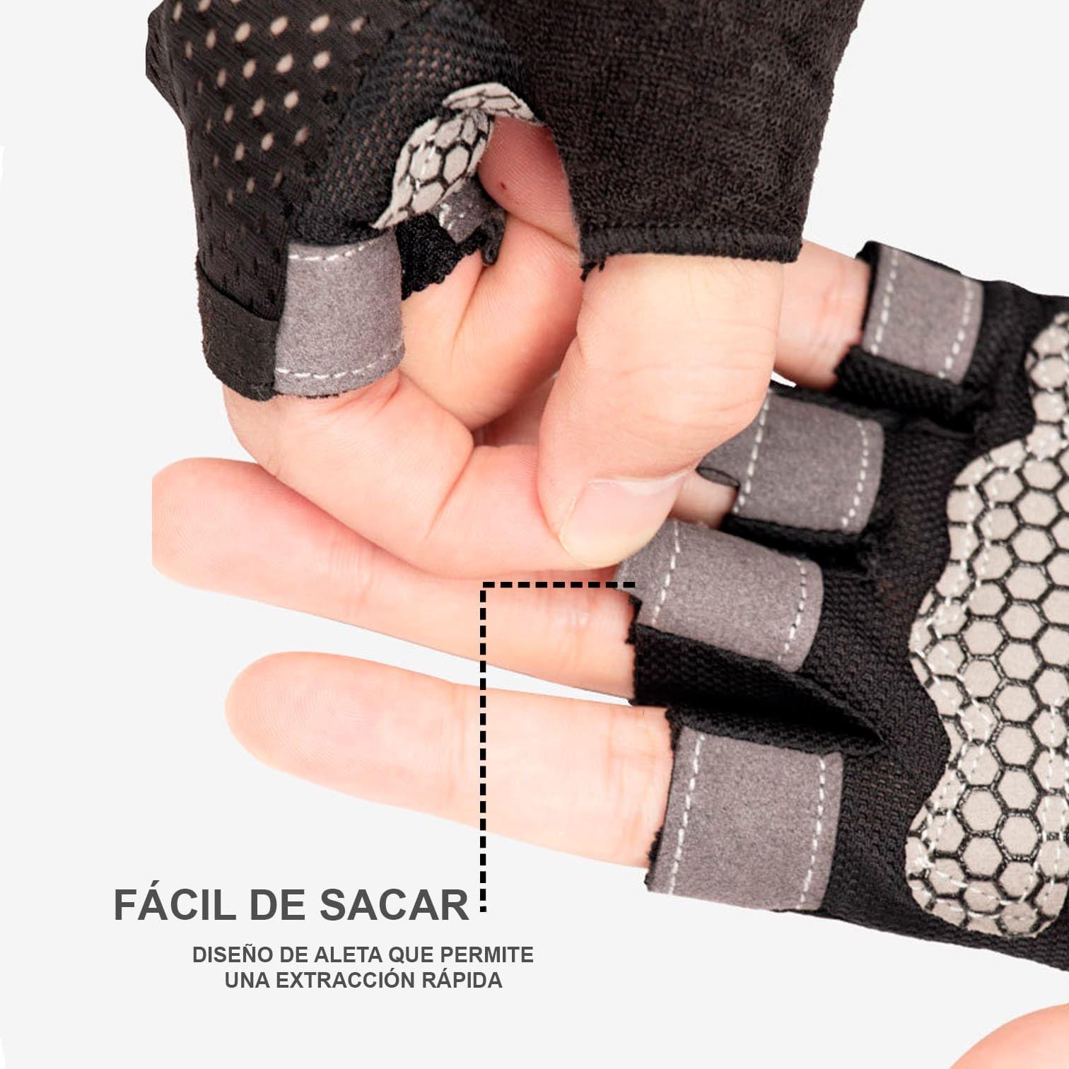 Guantes Gimnasio Entrenamiento Antideslizantes Titanfit Xiphos Negro-5