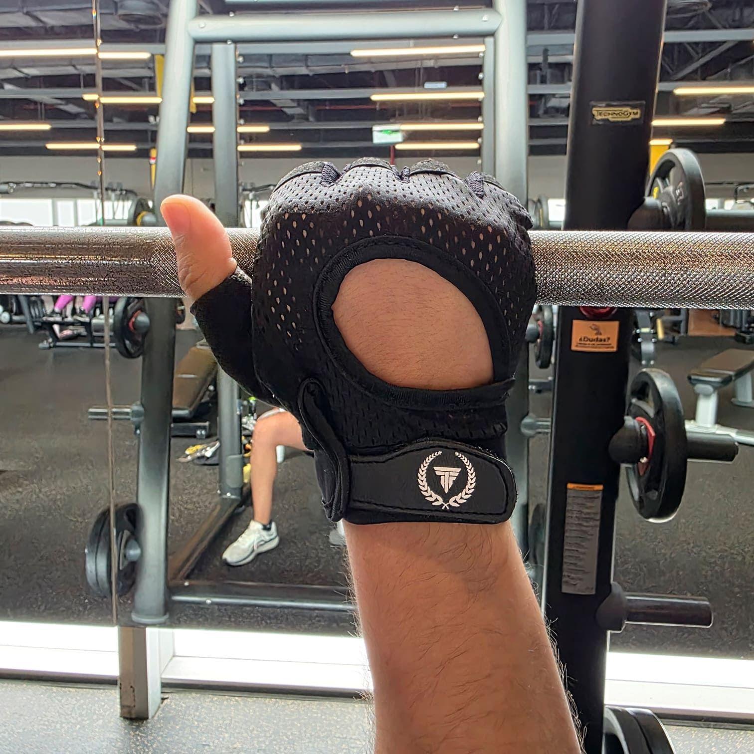 Guantes Gimnasio Entrenamiento Antideslizantes Titanfit Xiphos Negro-8