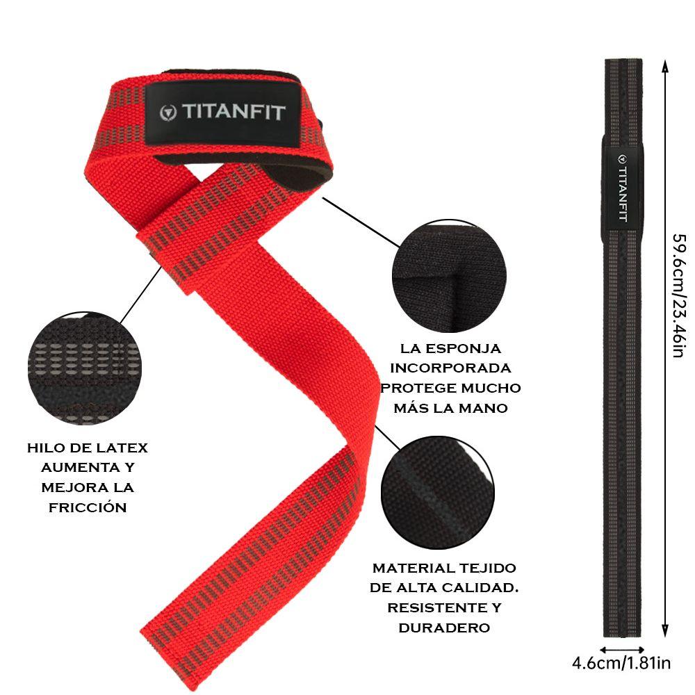 Straps deportivo levantamiento pesas Hoplon Rojo -1
