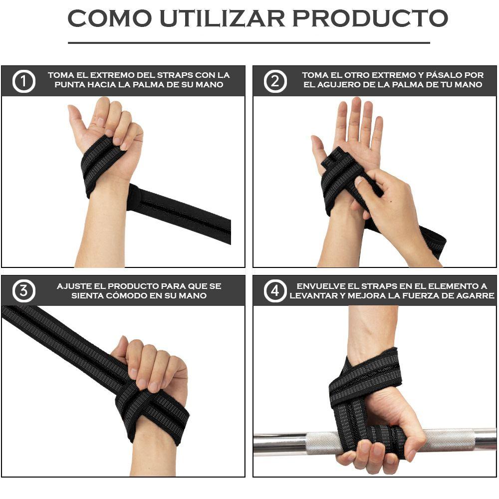 Straps deportivo levantamiento pesas Hoplon Rojo -5