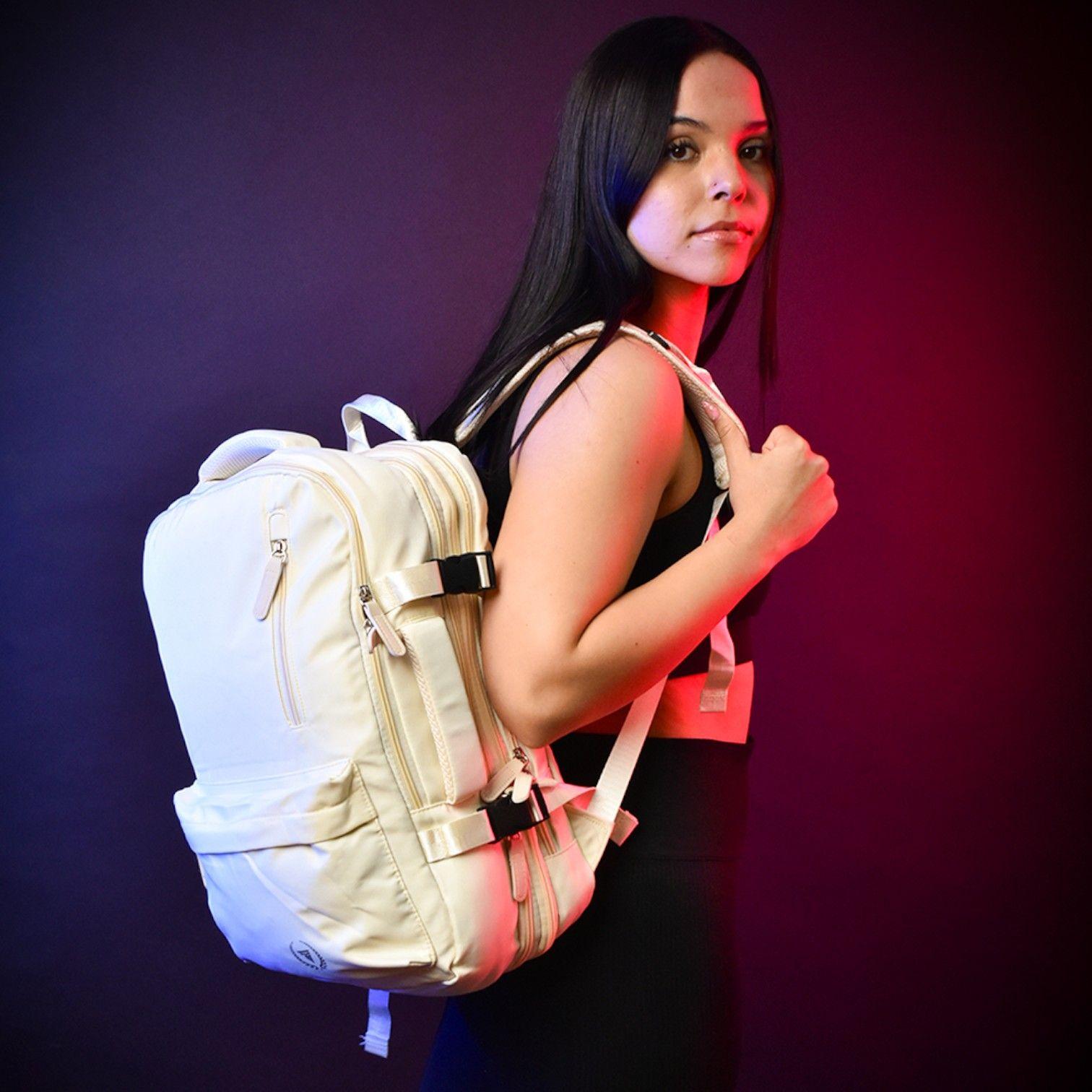Mochila viaje expandible 39L Metis Off White-5