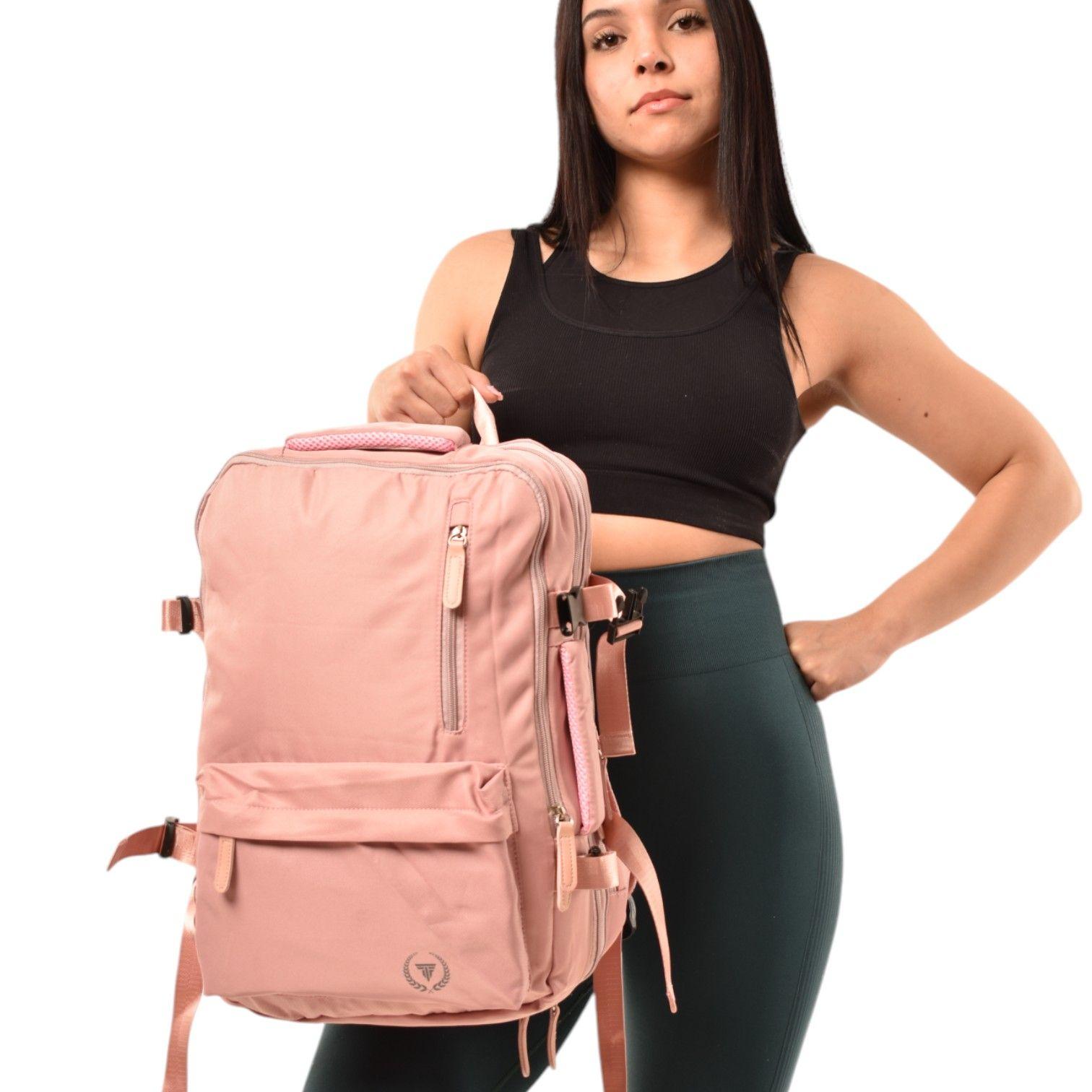 Mochila viaje expandible 39L Metis Rosada-9