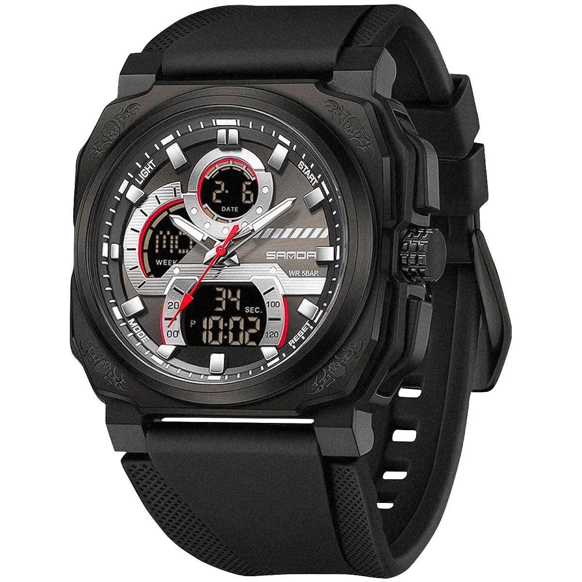 Reloj Hombre Dual Bullet Core Estilo Militar Robusto-0