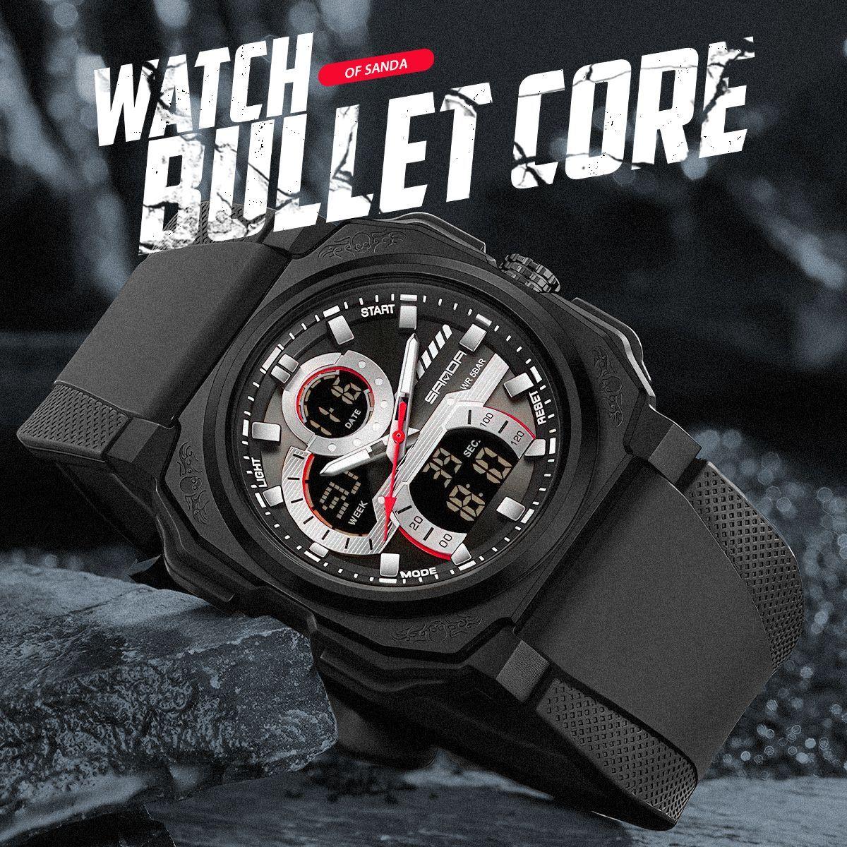 Reloj Hombre Dual Bullet Core Estilo Militar Robusto-2