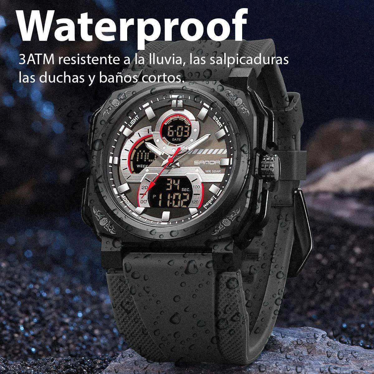 Reloj Hombre Dual Bullet Core Estilo Militar Robusto-3