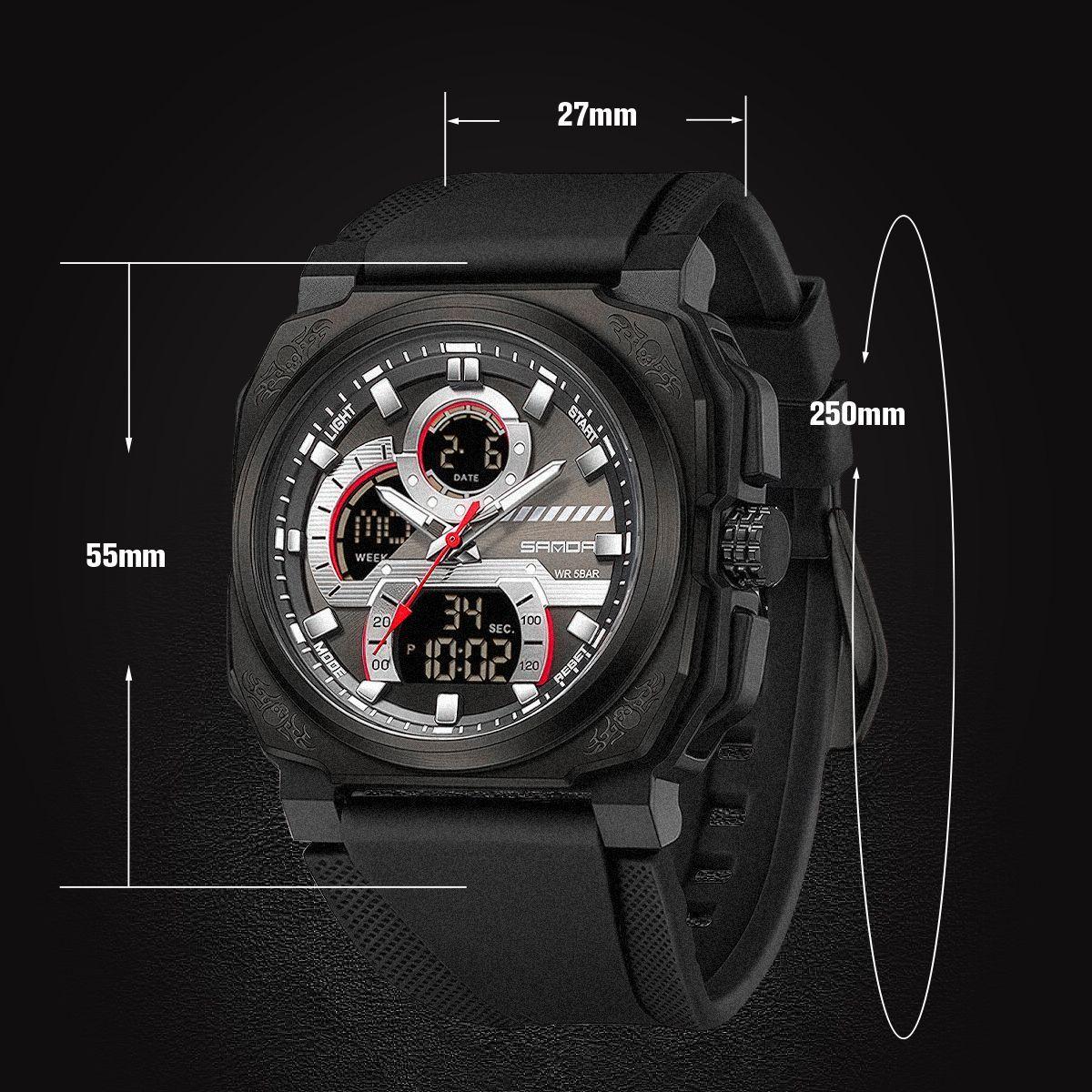 Reloj Hombre Dual Bullet Core Estilo Militar Robusto-5