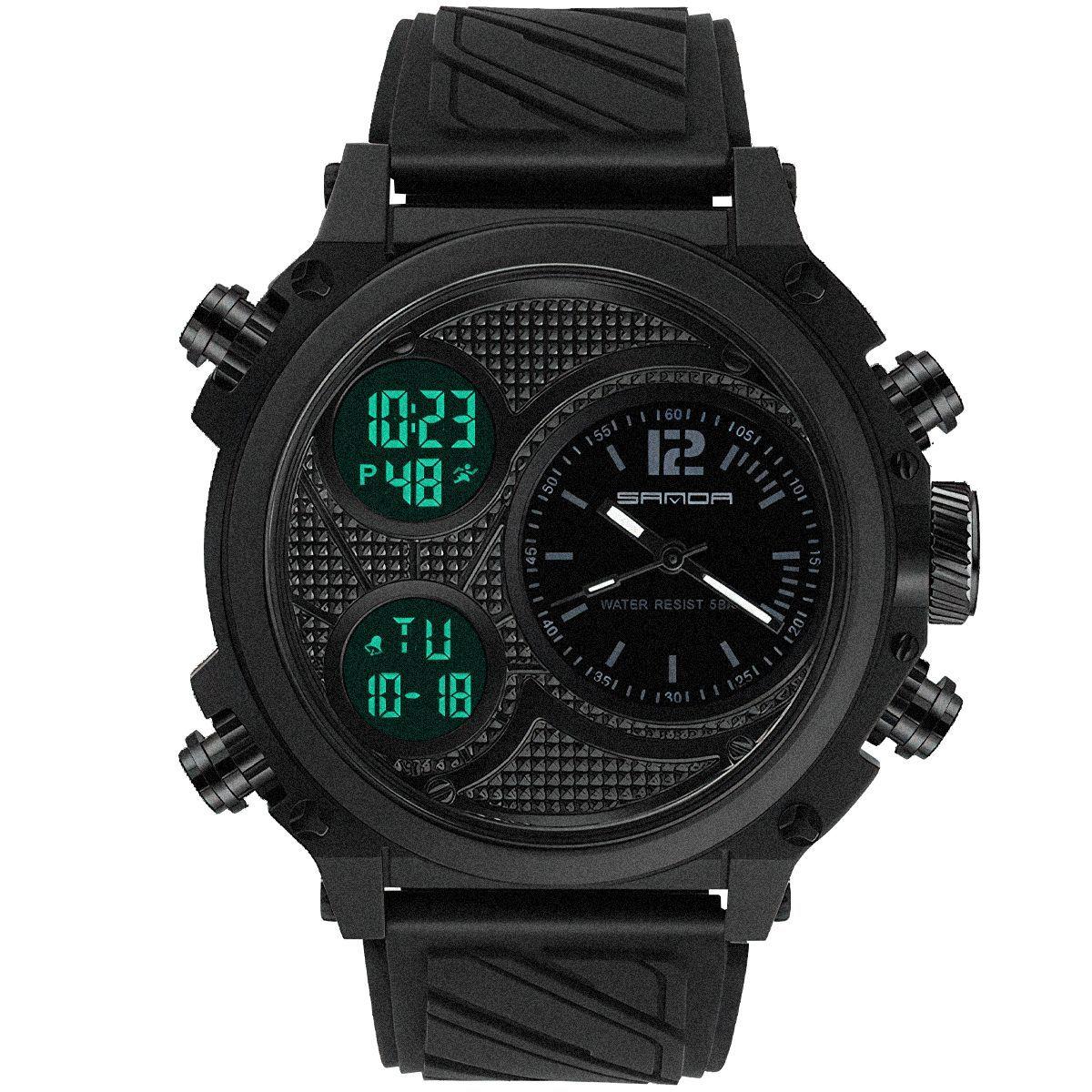 Reloj Hombre dual Black Hunter Estilo Militar Robusto-0