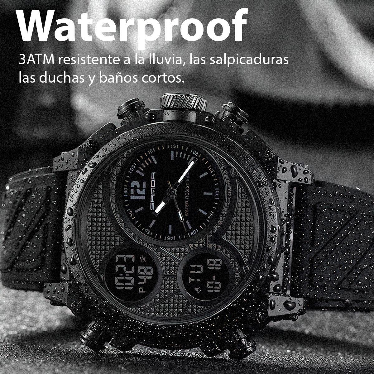 Reloj Hombre dual Black Hunter Estilo Militar Robusto-3