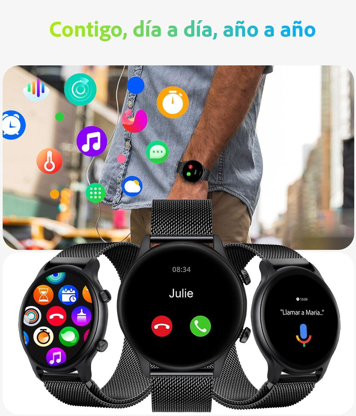 Smartwatch Hombre Sweet Black Pro Reloj Inteligente Android-iOS-5