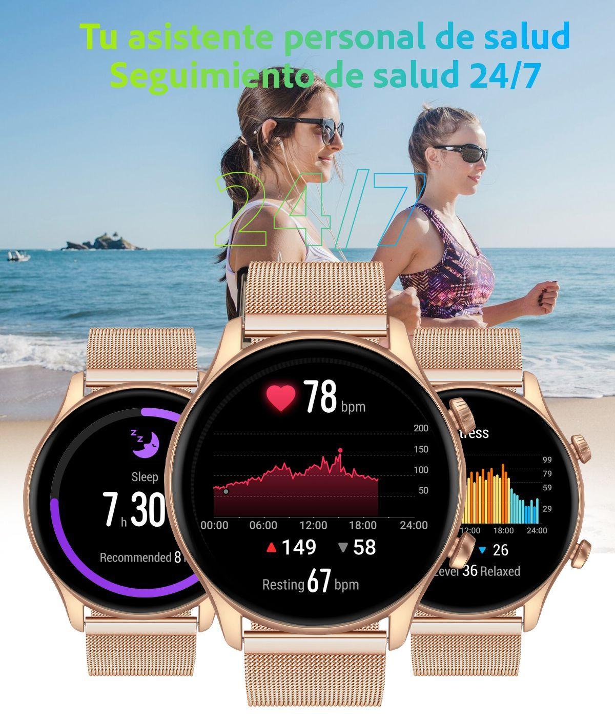 Smartwatch Mujer Sweet Gold Pro Reloj Inteligente Android-iOS-3