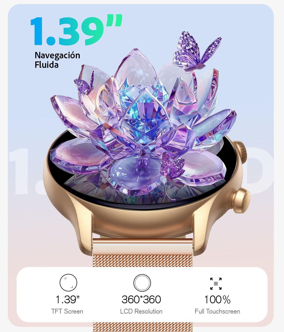Smartwatch Mujer Sweet Gold Pro Reloj Inteligente Android-iOS-5