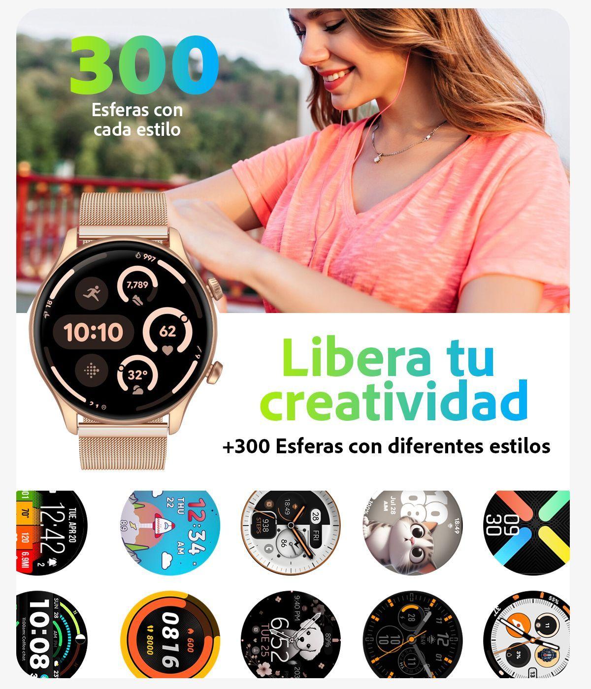 Smartwatch Mujer Sweet Gold Pro Reloj Inteligente Android-iOS-6