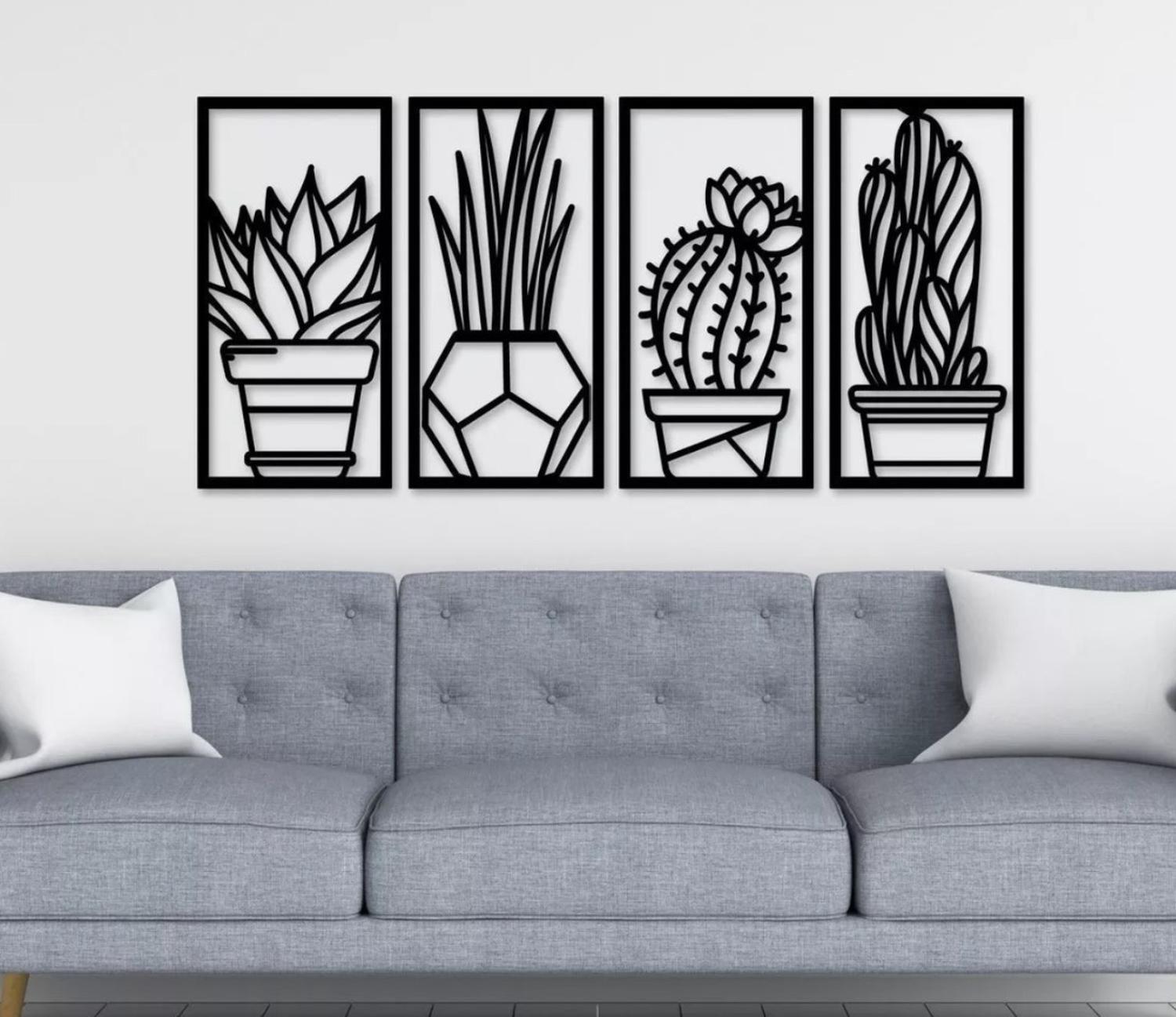 Cuadros Plantas Cactus En Madera Mdf-3