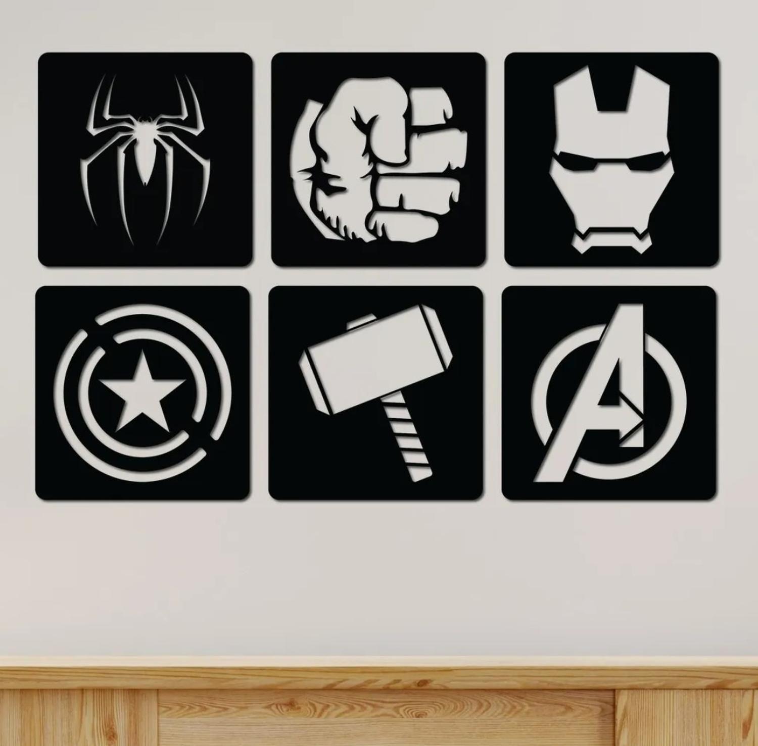Cuadros Avengers 20x20cm Cu Madera Mdf-2