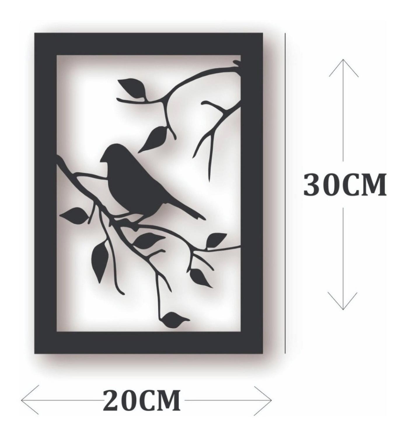 Cuadros Ramas Y Pájaros 30x20cm En Madera Mdf-3