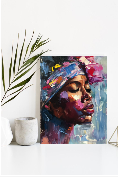 Cuadro Canvas Imagen Belleza Ébano en lienzo 85x55 cm-1