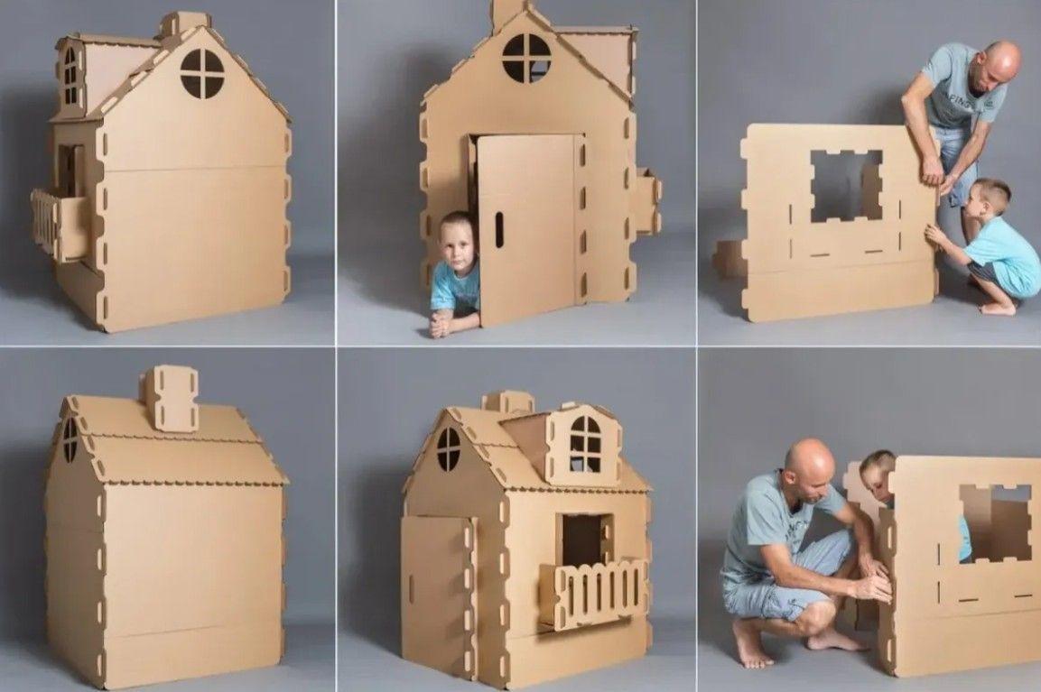 Casa De Cart n Para Ni os Armable Y Pintable Casa De Mu ecas Cart n-2