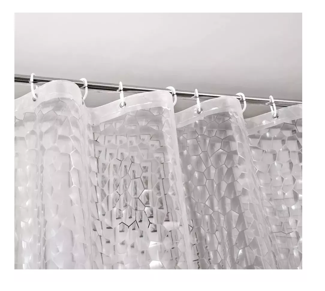 Cortina Forro De Baño Transparente Impermeable + 1-2