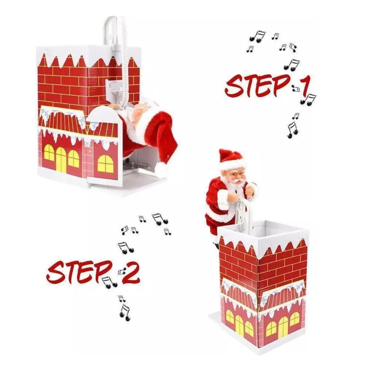 Viejito Pascuero Escala Chimeneas Navidad De Decoración-2