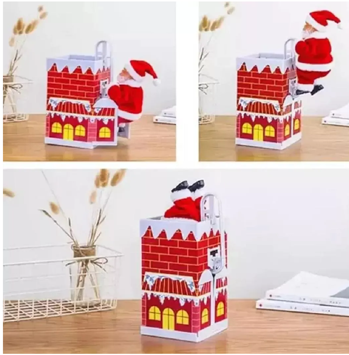 Viejito Pascuero Escala Chimeneas Navidad De Decoración-3