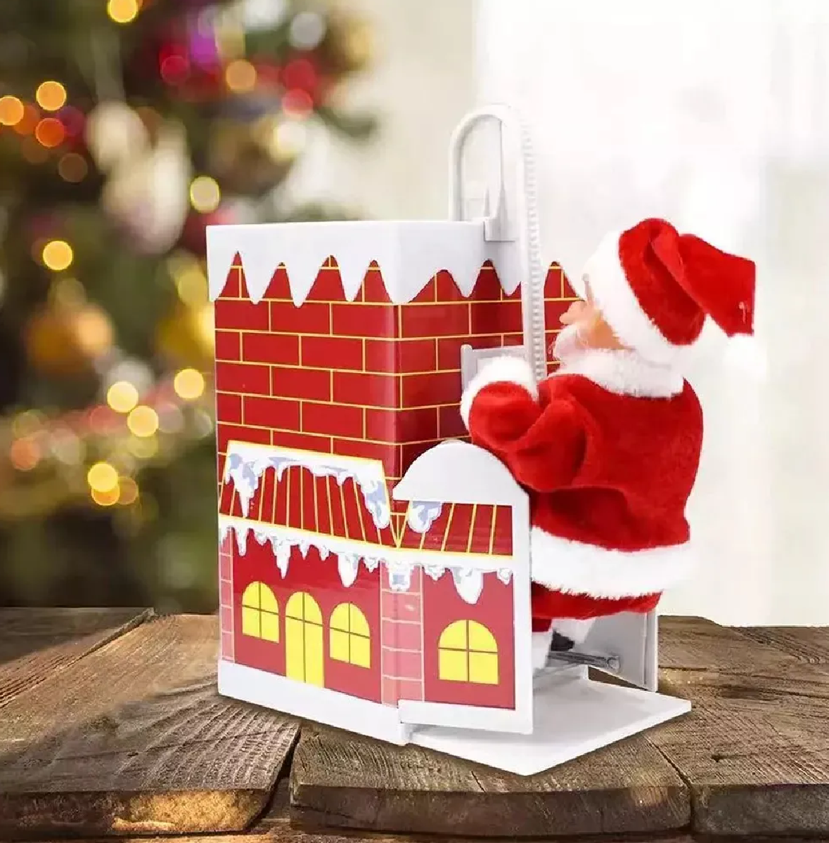 Viejito Pascuero Escala Chimeneas Navidad De Decoración-4