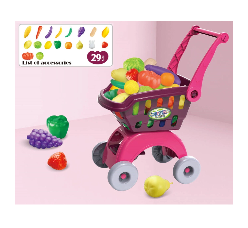 Juego Carro De Supermercado Con Frutas Y Verduras-2