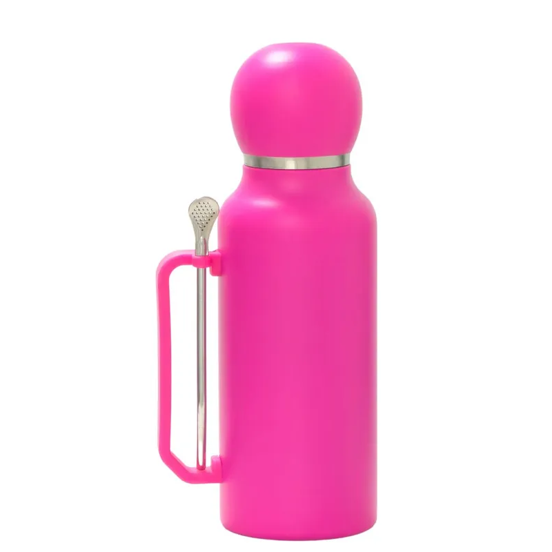 Termo Matero 1.3 Litros Acero Inoxidable + Mate Y Bombilla -0